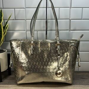 MK Silver Tote Bag EUC